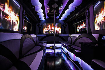 inside our huge party buses